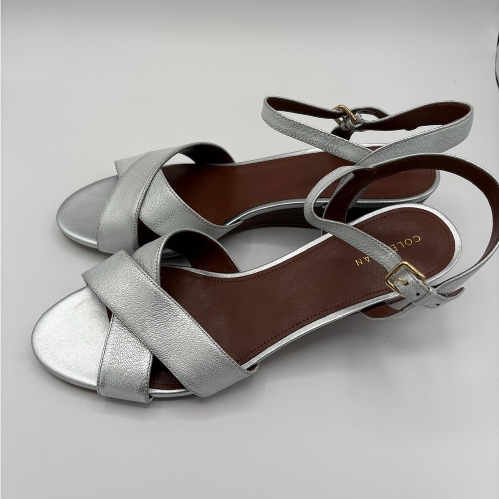 NWT Cole Haan Womens Elsie Cross Wedge Argento Sandal Size 10 - Picture 3 of 8
